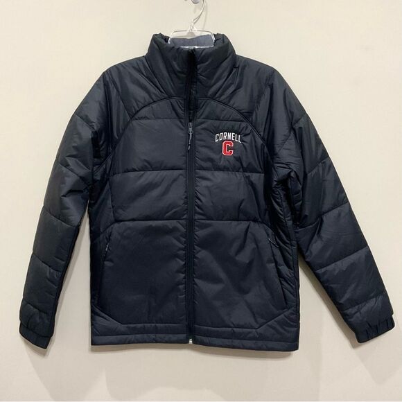 Cornell Black Puffer Jacket Coat Under Armour Zip Front Insulated SZ Small NWT - Picture 1 of 5